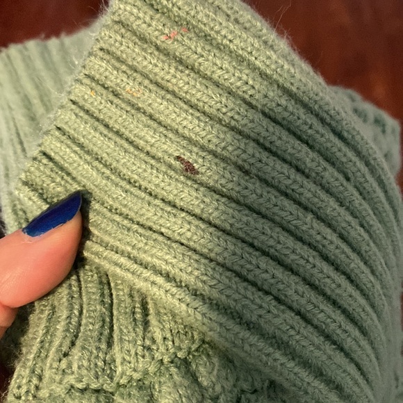 Janie And Jack Kid's Green Puffed Sleeve Knit Sweater Size 6 - Picture 5 of 5